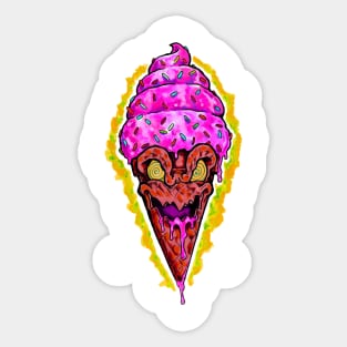 The Crazy pink Ice-cream Sticker